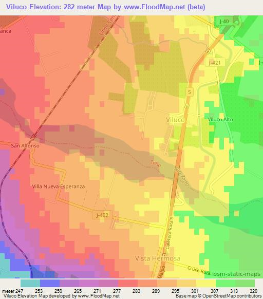 Viluco,Chile Elevation Map