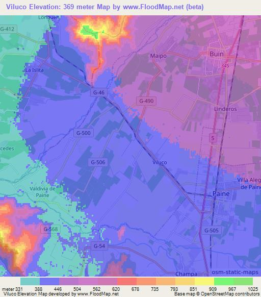 Viluco,Chile Elevation Map