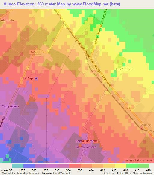Viluco,Chile Elevation Map