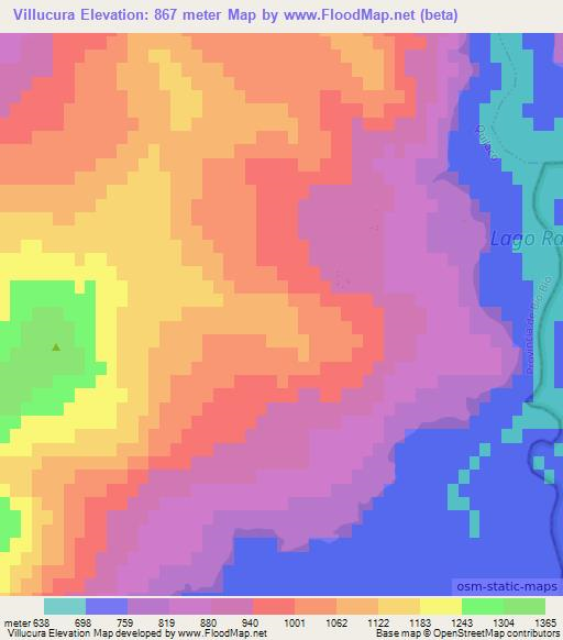 Villucura,Chile Elevation Map