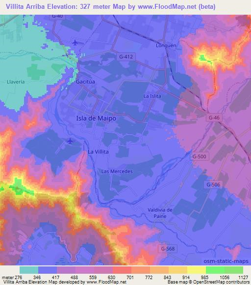 Villita Arriba,Chile Elevation Map