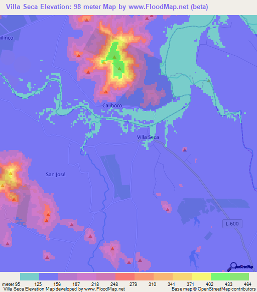 Villa Seca,Chile Elevation Map