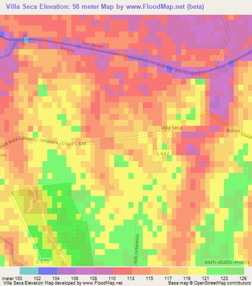 Villa Seca,Chile Elevation Map