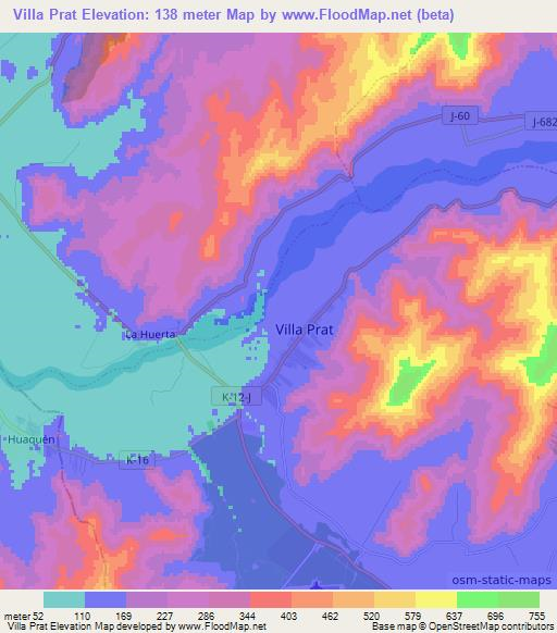 Villa Prat,Chile Elevation Map