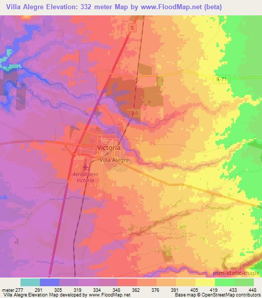 Villa Alegre,Chile Elevation Map