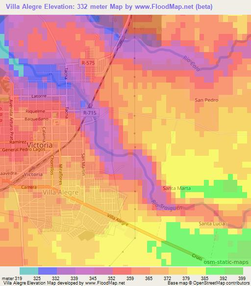 Villa Alegre,Chile Elevation Map