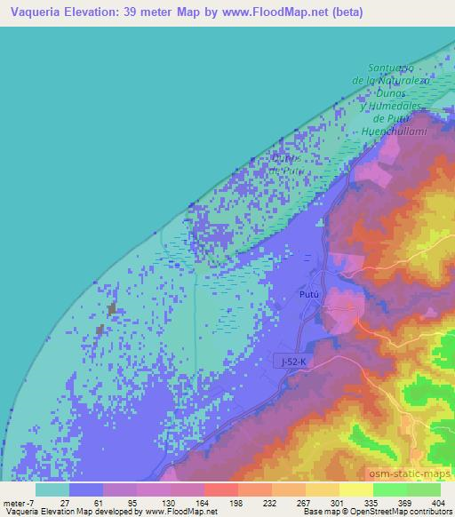 Vaqueria,Chile Elevation Map