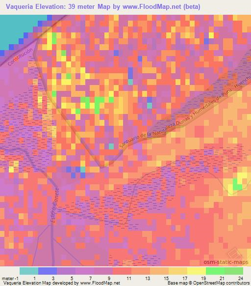 Vaqueria,Chile Elevation Map