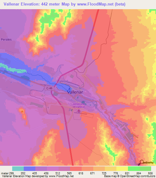 Vallenar,Chile Elevation Map