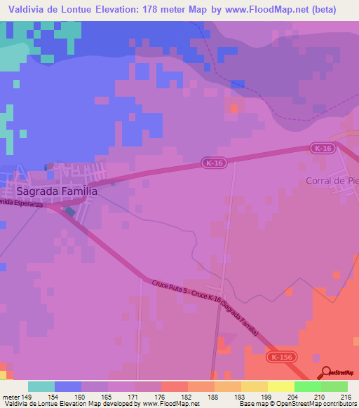 Valdivia de Lontue,Chile Elevation Map