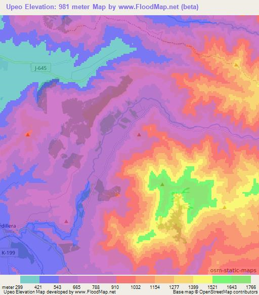 Upeo,Chile Elevation Map