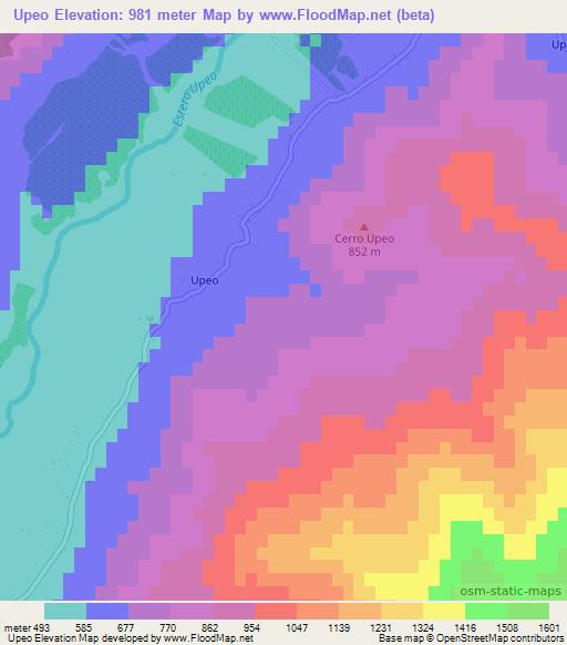 Upeo,Chile Elevation Map