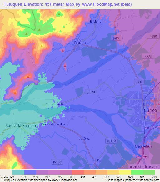 Tutuquen,Chile Elevation Map