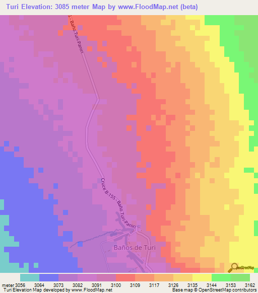 Turi,Chile Elevation Map