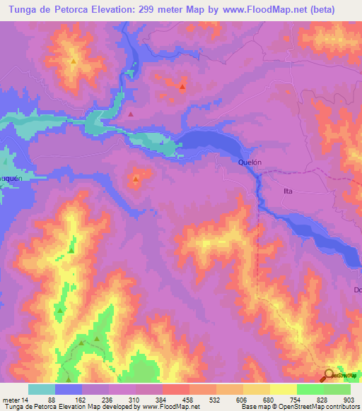 Tunga de Petorca,Chile Elevation Map