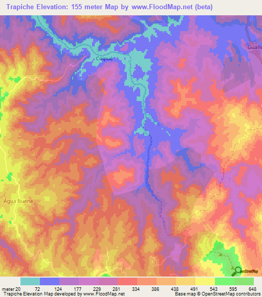 Trapiche,Chile Elevation Map