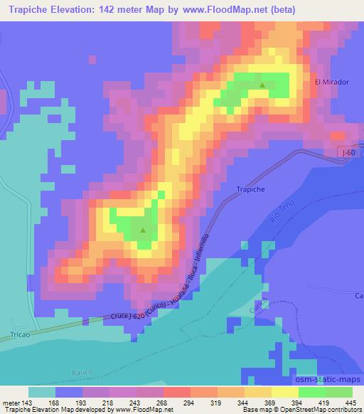 Trapiche,Chile Elevation Map