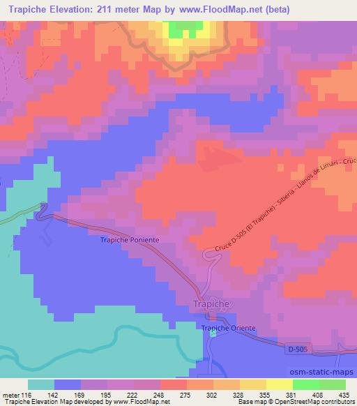 Trapiche,Chile Elevation Map