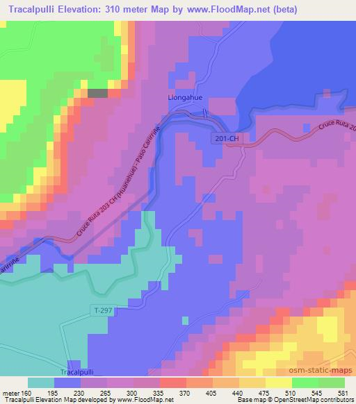 Tracalpulli,Chile Elevation Map