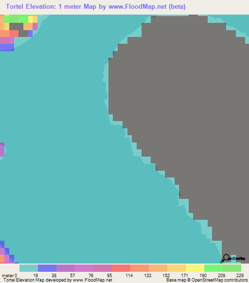 Tortel,Chile Elevation Map