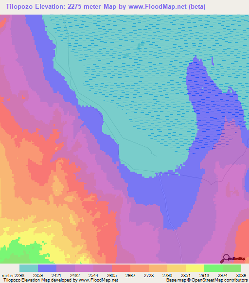 Tilopozo,Chile Elevation Map