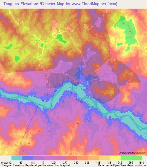 Tanguao,Chile Elevation Map