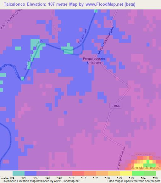Talcalonco,Chile Elevation Map