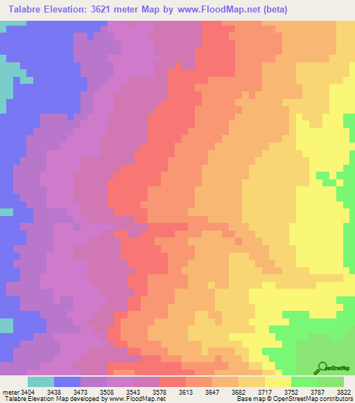 Talabre,Chile Elevation Map