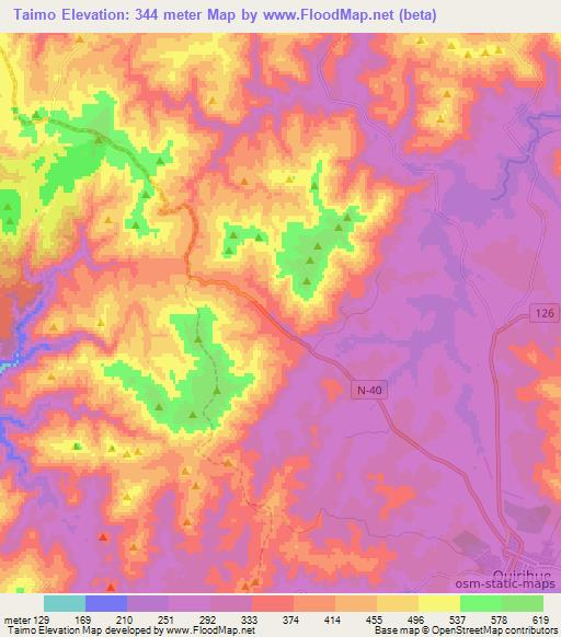 Taimo,Chile Elevation Map