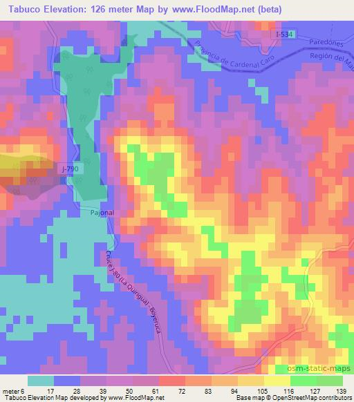 Tabuco,Chile Elevation Map