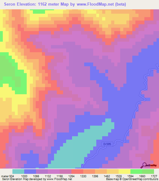 Seron,Chile Elevation Map