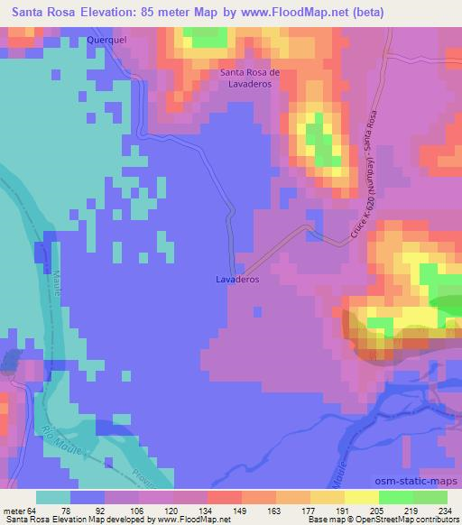 Santa Rosa,Chile Elevation Map