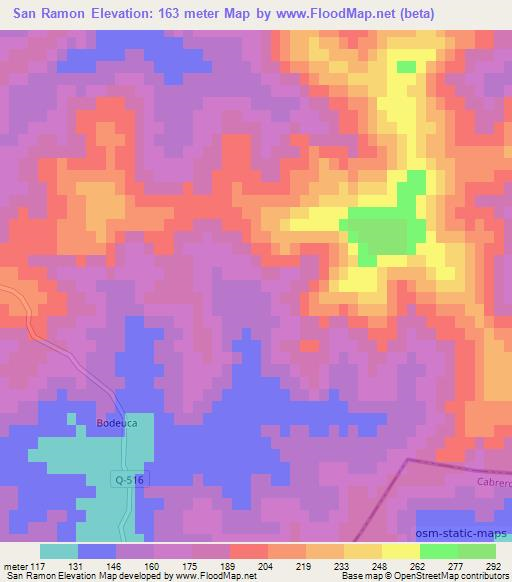 San Ramon,Chile Elevation Map
