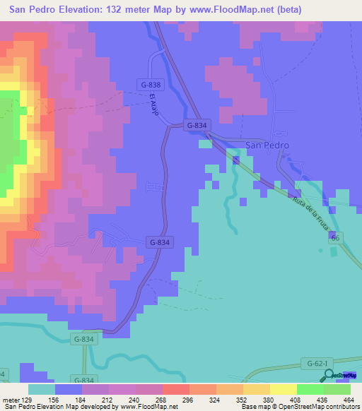 San Pedro,Chile Elevation Map