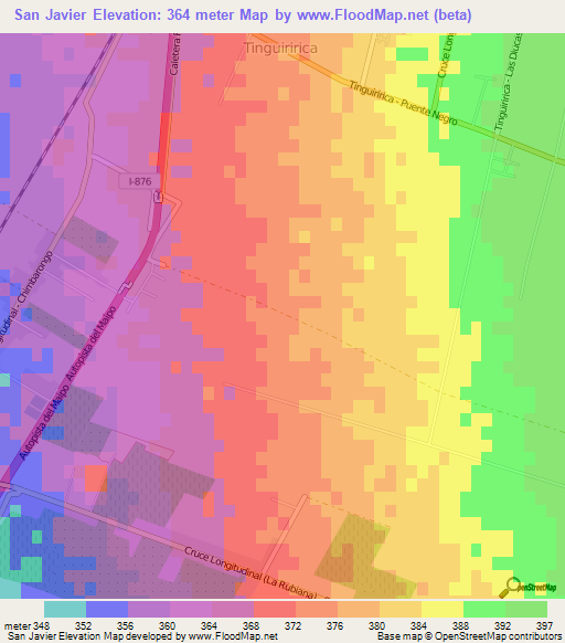 San Javier,Chile Elevation Map