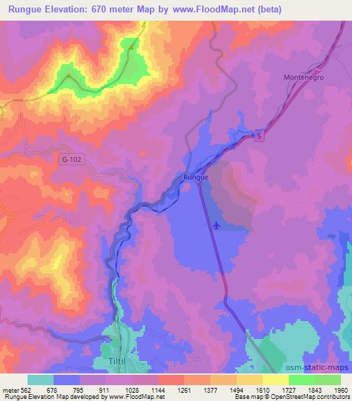 Rungue,Chile Elevation Map