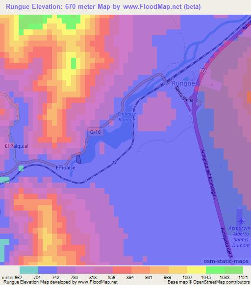 Rungue,Chile Elevation Map