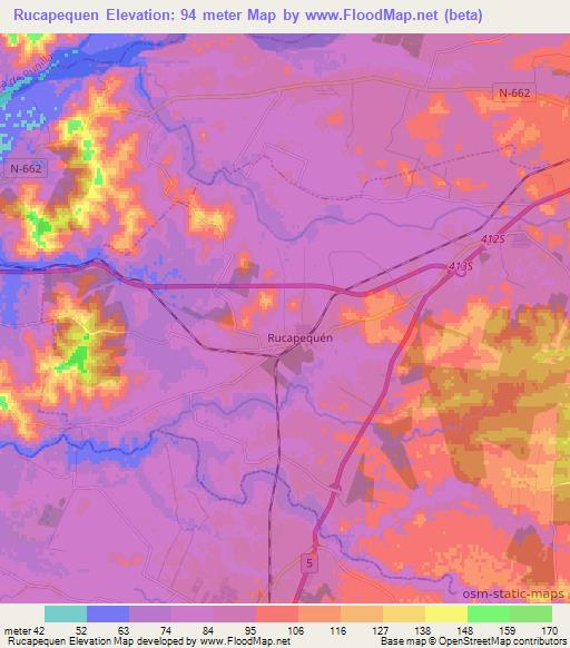 Rucapequen,Chile Elevation Map
