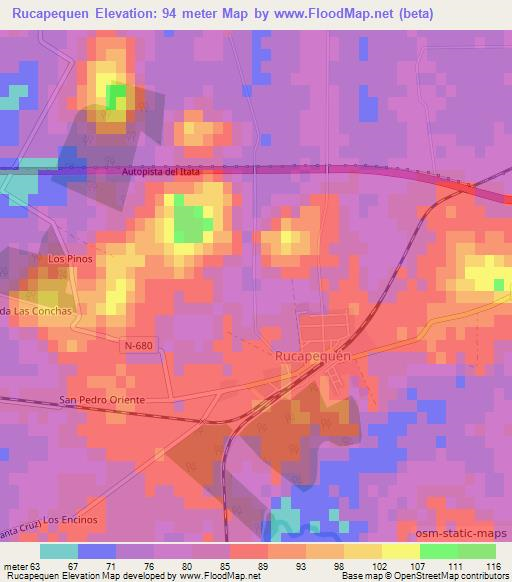 Rucapequen,Chile Elevation Map
