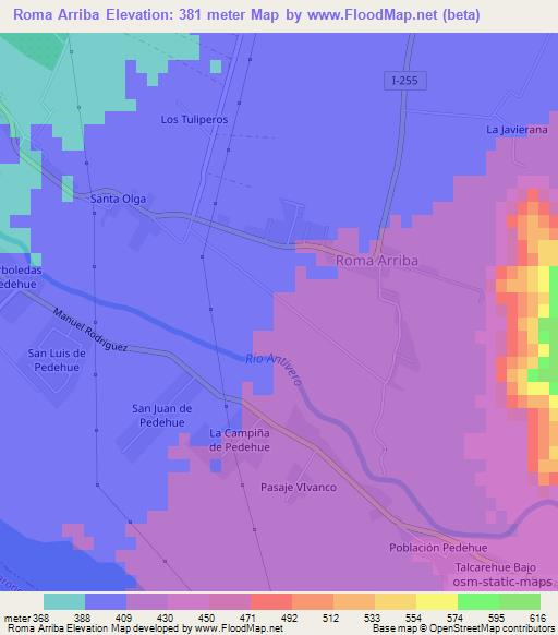 Roma Arriba,Chile Elevation Map