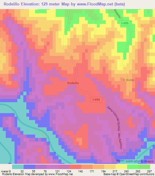 Rodeillo,Chile Elevation Map