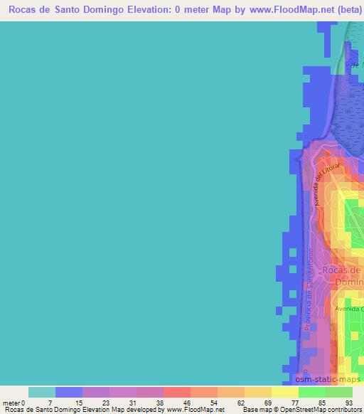 Rocas de Santo Domingo,Chile Elevation Map