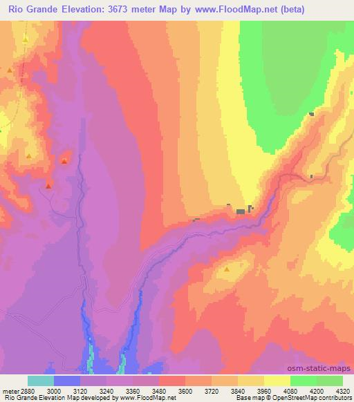 Rio Grande,Chile Elevation Map