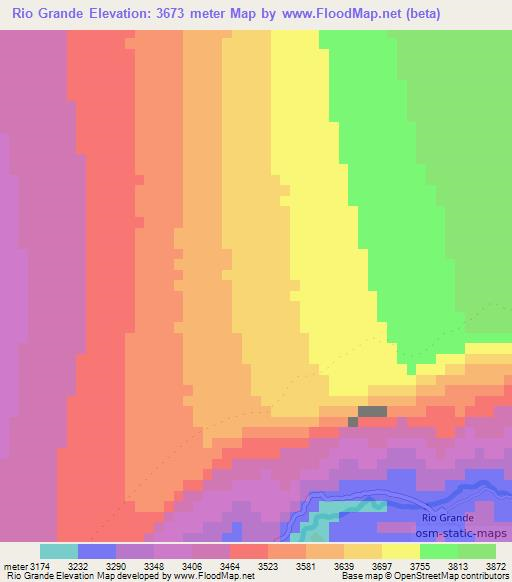 Rio Grande,Chile Elevation Map