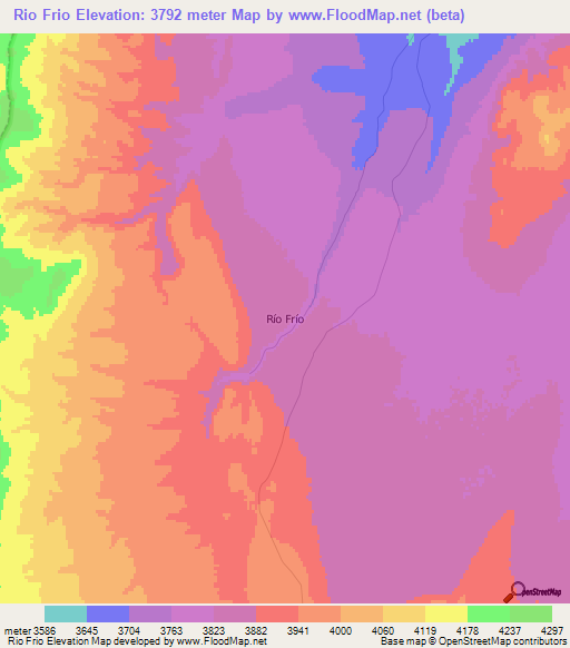 Rio Frio,Chile Elevation Map