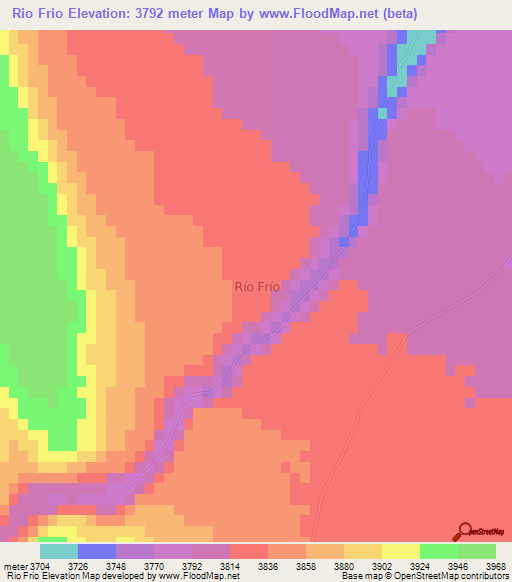 Rio Frio,Chile Elevation Map