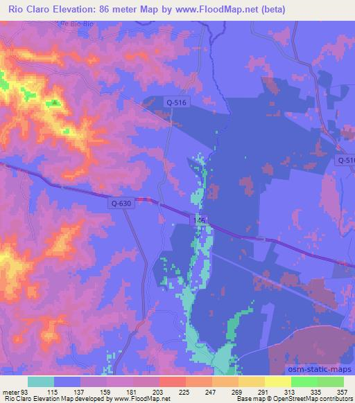 Rio Claro,Chile Elevation Map