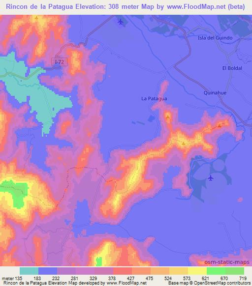 Rincon de la Patagua,Chile Elevation Map