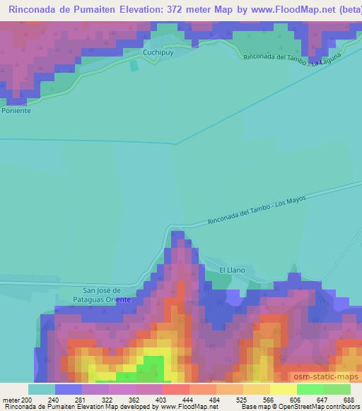 Rinconada de Pumaiten,Chile Elevation Map