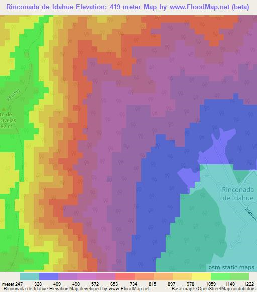 Rinconada de Idahue,Chile Elevation Map